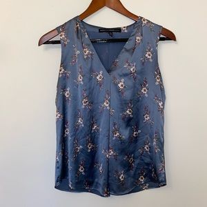 White House Black Market Floral Sleeveless Blouse
